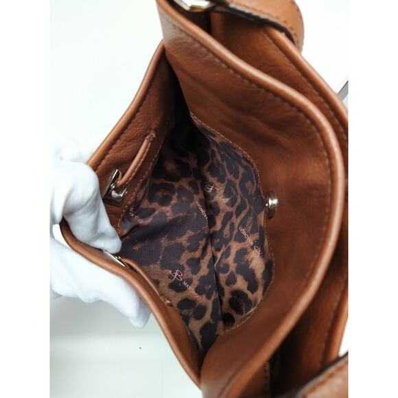 B. Makowsky Brown Leather Pocket Drawstring Tassel Crossbody Bag - Picture 13 of 13